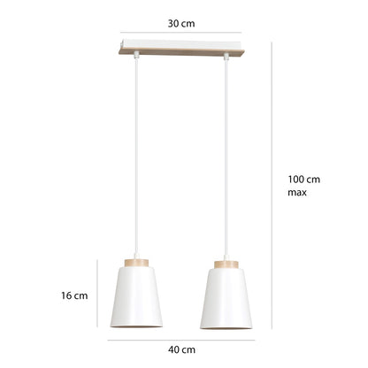 Bolero 2 pendellampe hvid
