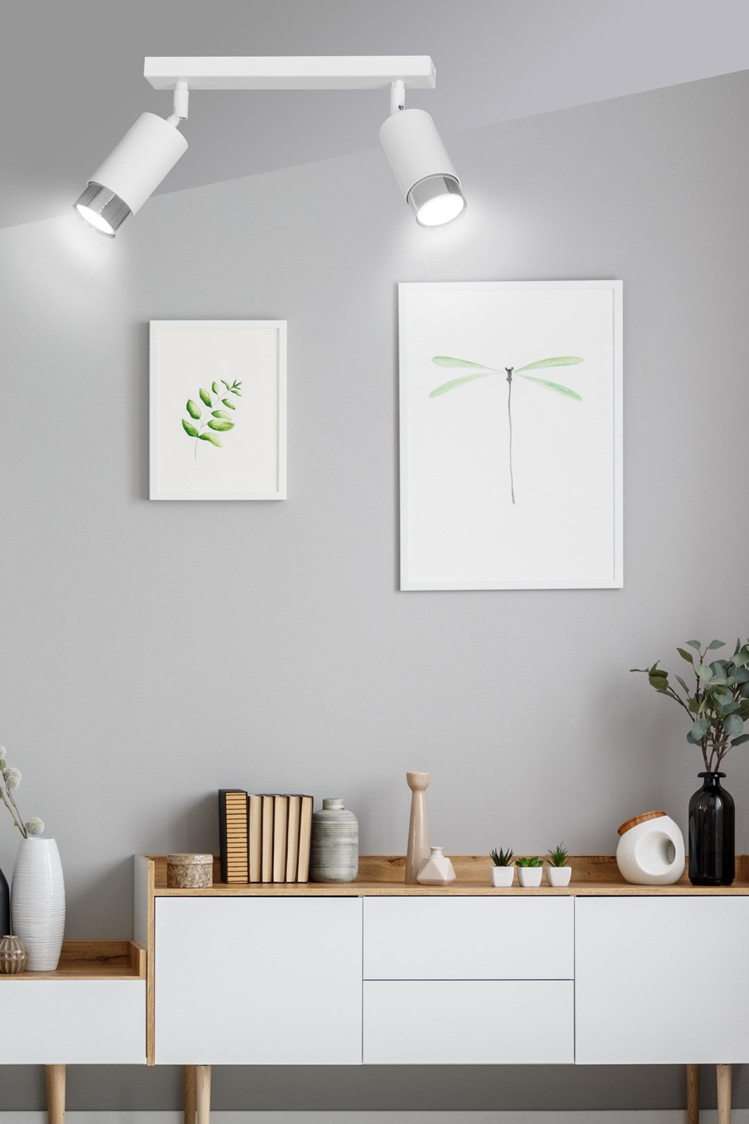 Hiro 2 loftspot hvid/krom