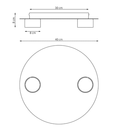 Bolx 2 loftlampe sort
