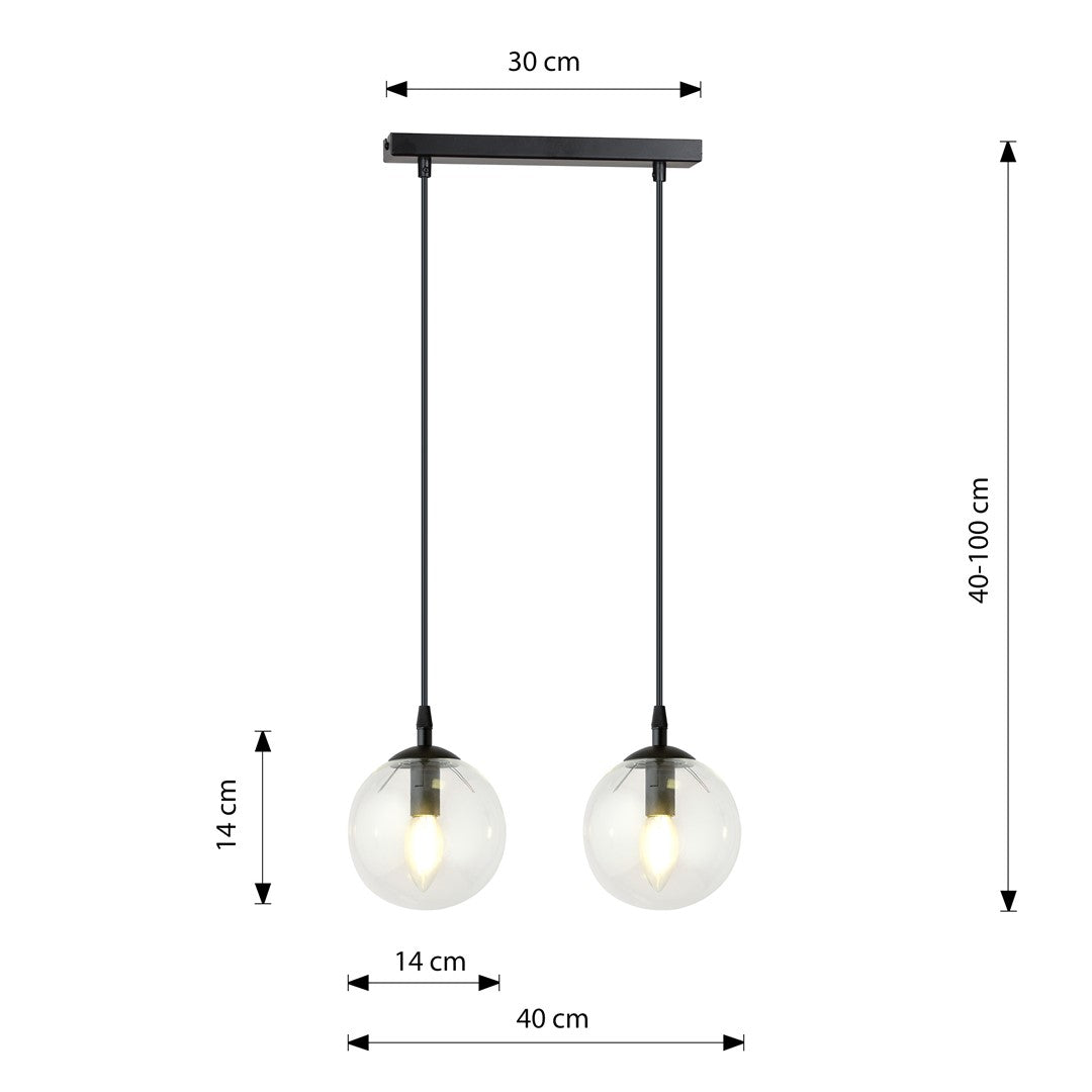 Cosmo 2 pendellampe transparent