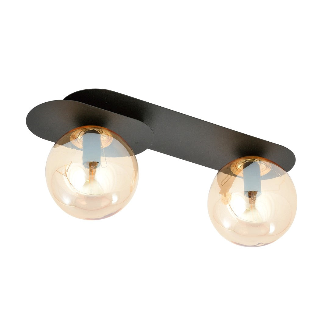 Plaza 2 loftlampe sort/ravfarvet