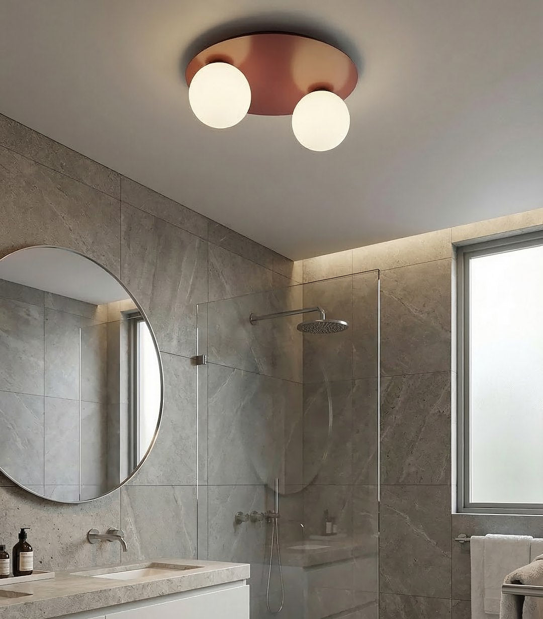 Solar 2 loftlampe bordeaux/opal