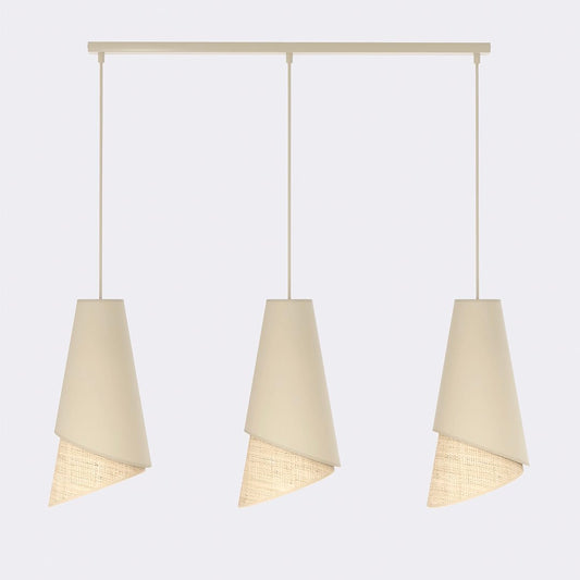 Moda 3 pendellampe sort/rattan