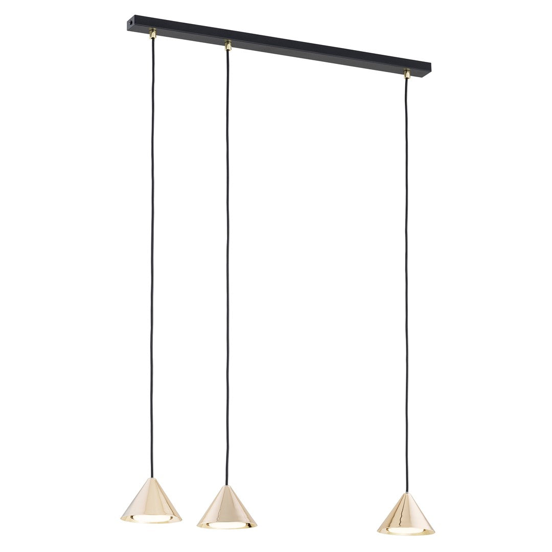 Elit 3 pendellampe sort/guld