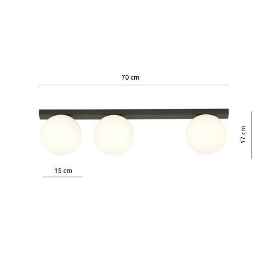 Fit 3 loftlampe sort/opal