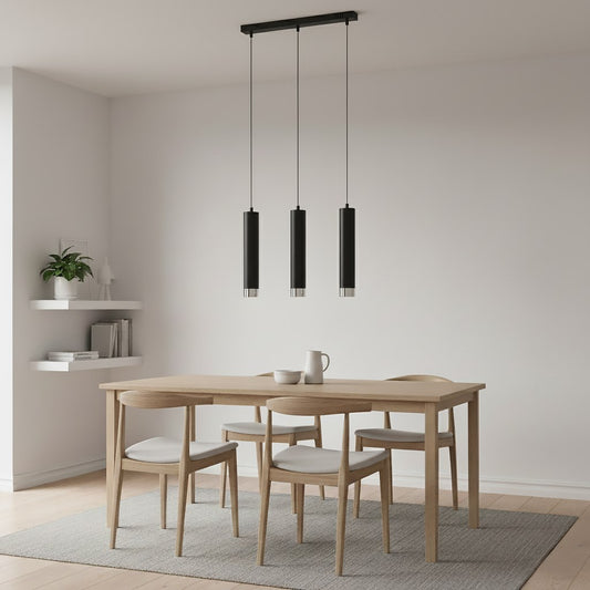 Kibo 3 pendellampe sort/krom