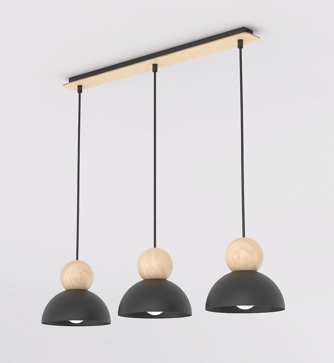 Kaki 3 loftlampe sort