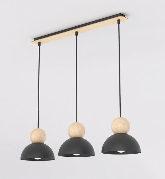 Kaki 3 loftlampe sort