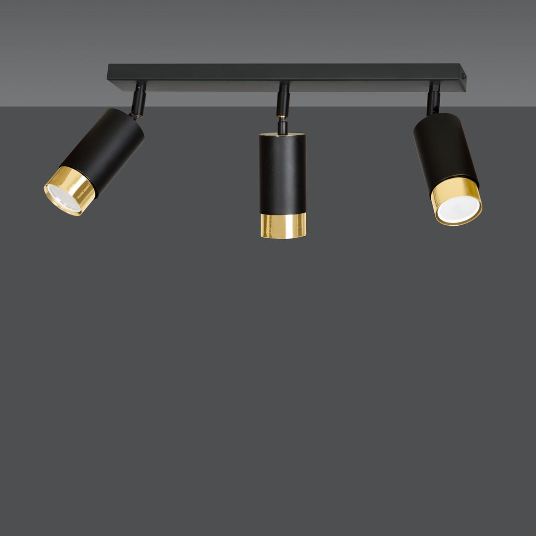 Hiro 3 loftspot sort/guld