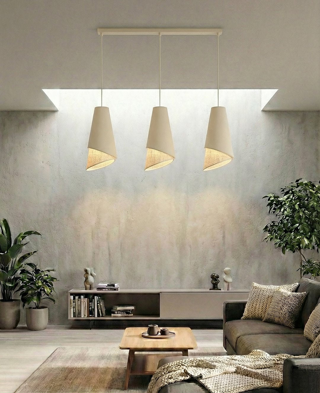 Moda 3 pendellampe sort/rattan