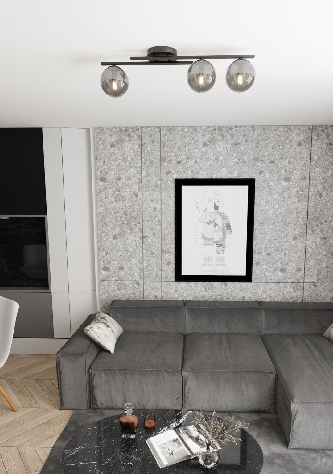 Kairo 3 loftlampe sort/grafit