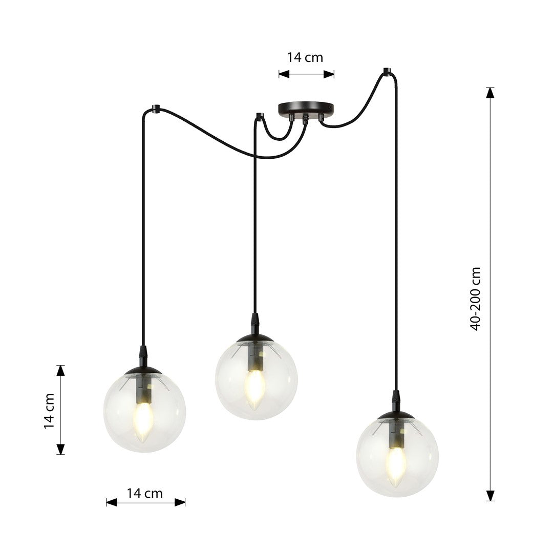 Gigi 3 pendellampe transparent