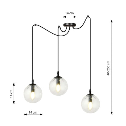 Gigi 3 pendellampe transparent