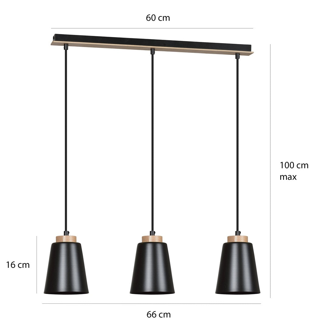 Bolero 3 pendellampe sort