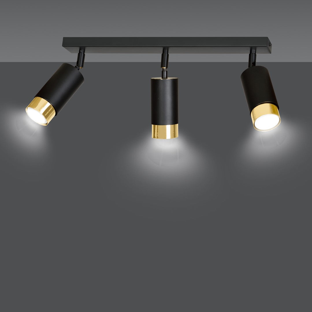 Hiro 3 loftspot sort/guld