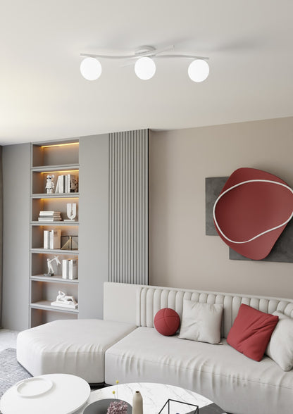 Opus 3 loftlampe hvid/opal