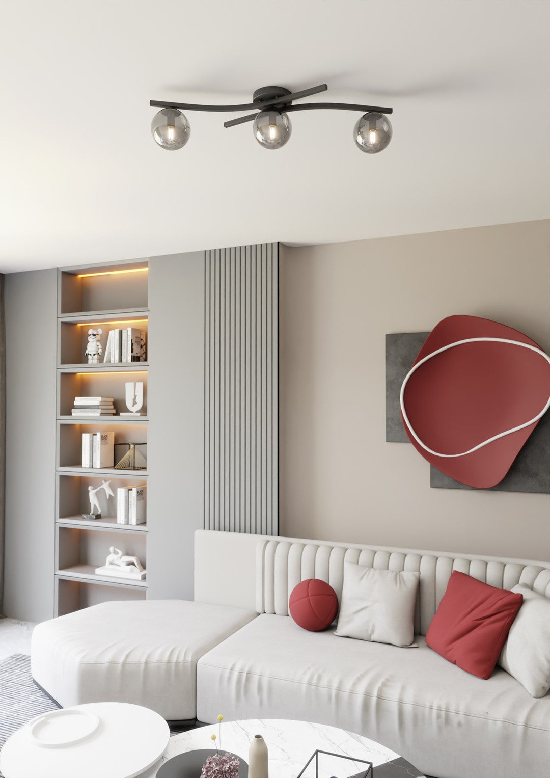 Opus 3 loftlampe sort/grafit