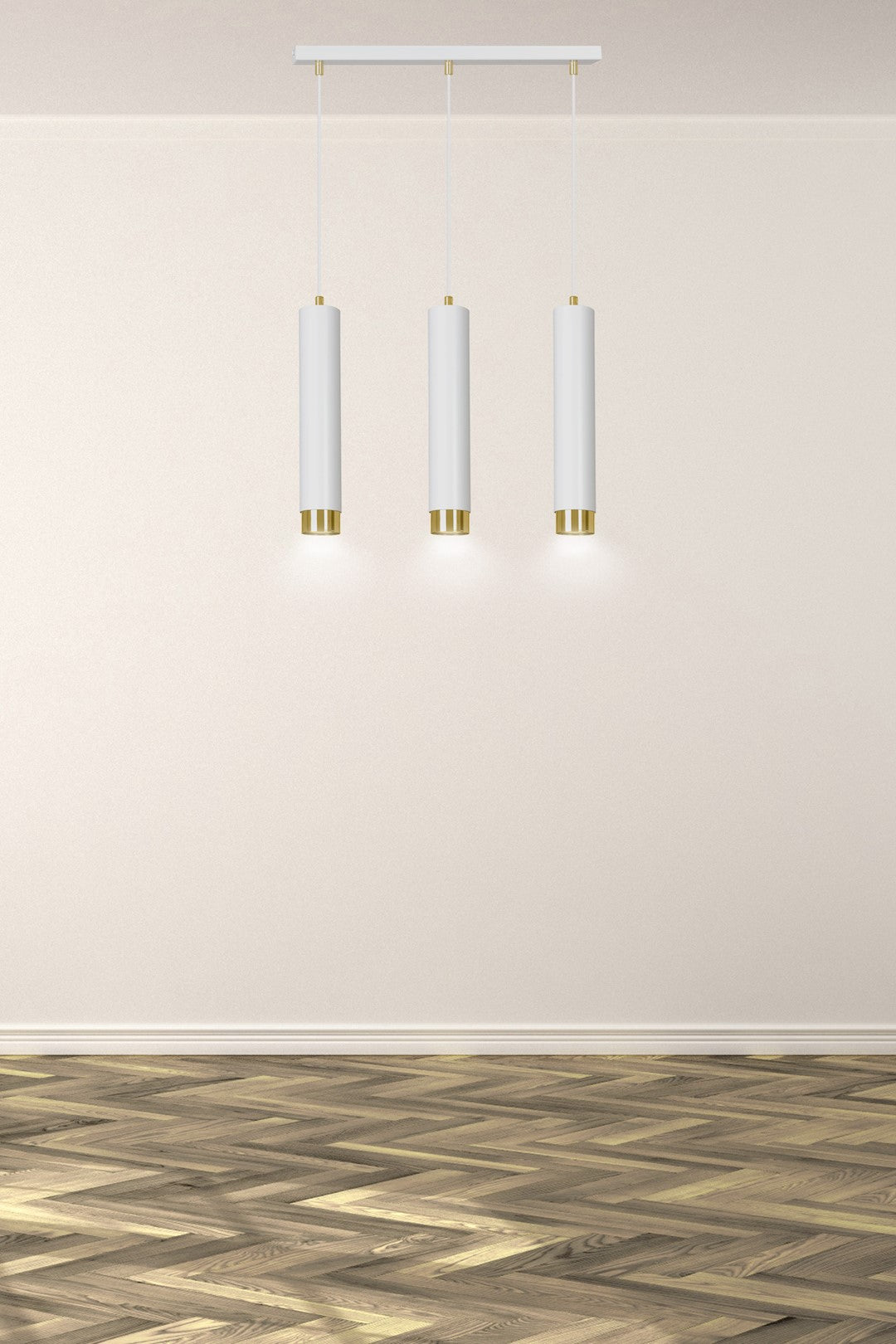 Kibo 3 pendellampe hvid/guld