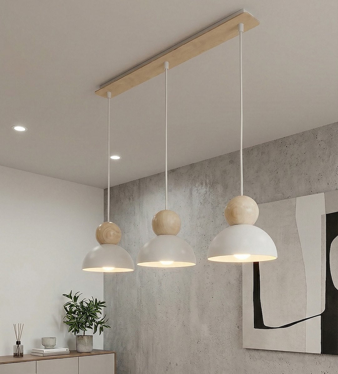 Kaki 3 loftlampe hvid