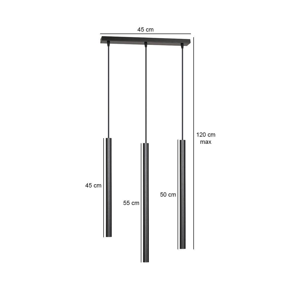 Selter 3 pendant light black