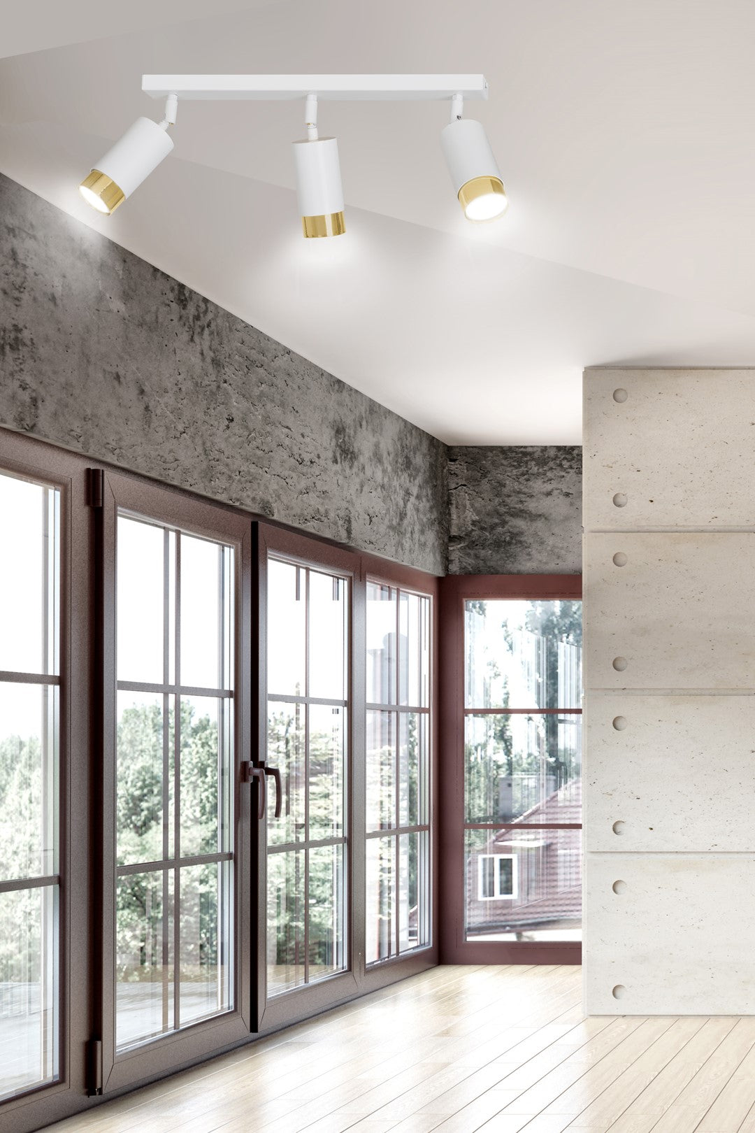 Hiro 3 loftspot hvid/guld