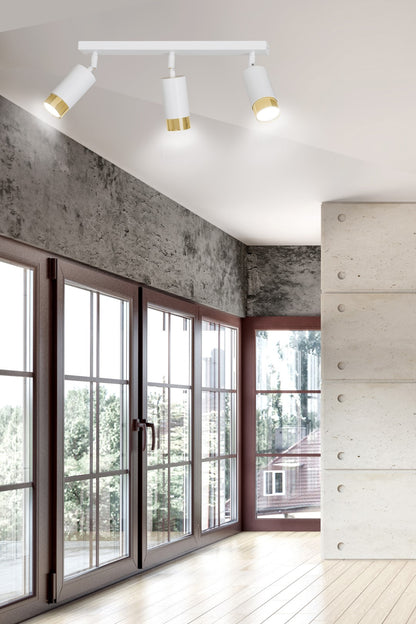 Hiro 3 loftspot hvid/guld