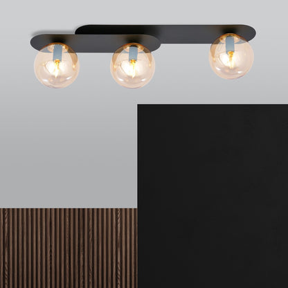 Plaza 3 loftlampe sort/ravfarvet