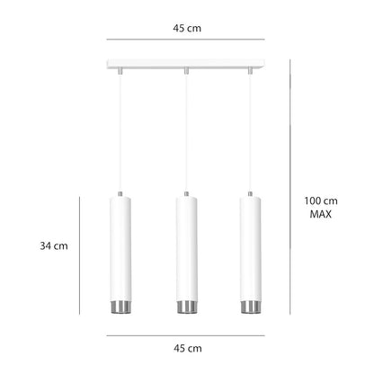 Kibo 3 pendellampe hvid/krom