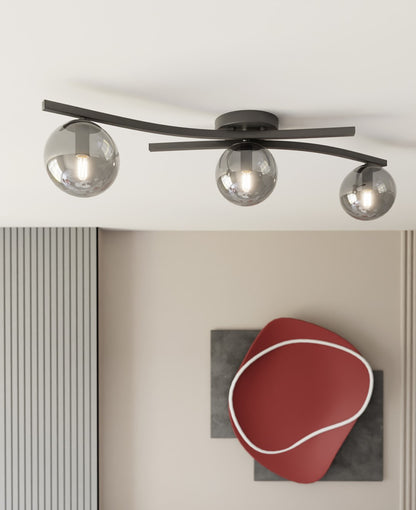 Opus 3 loftlampe sort/grafit