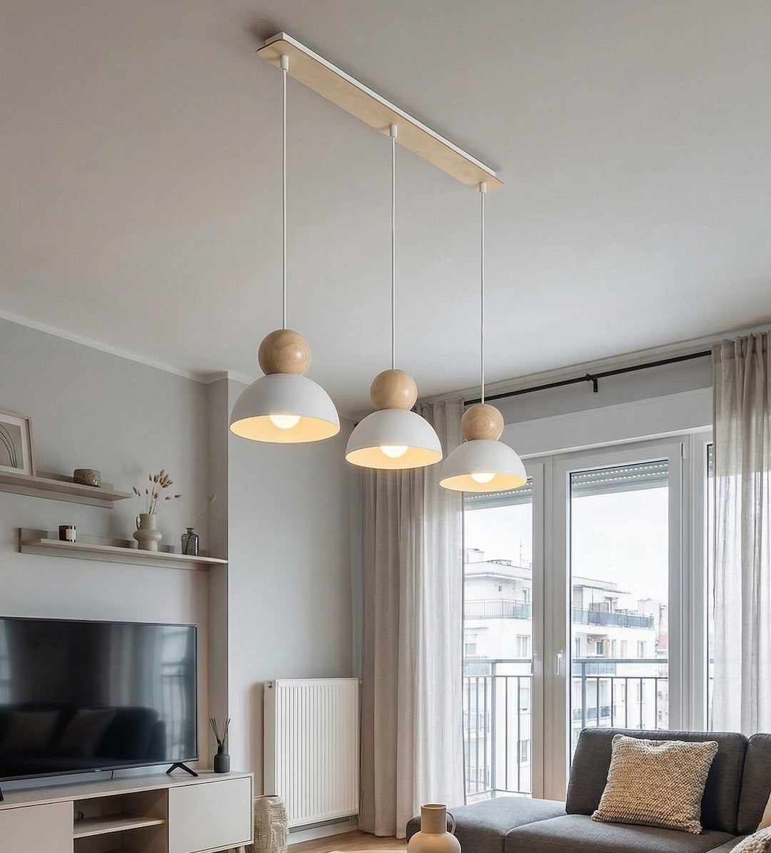 Kaki 3 loftlampe hvid