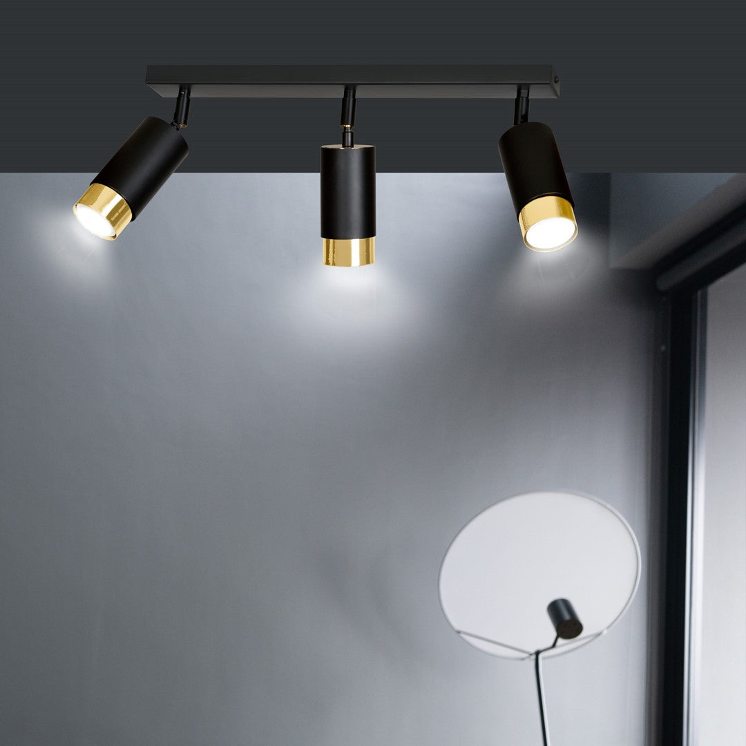 Hiro 3 loftspot sort/guld