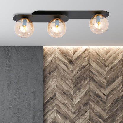 Plaza 3 loftlampe sort/ravfarvet