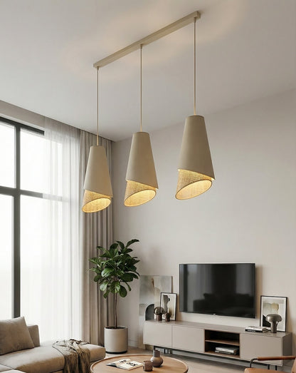 Moda 3 pendellampe sort/rattan