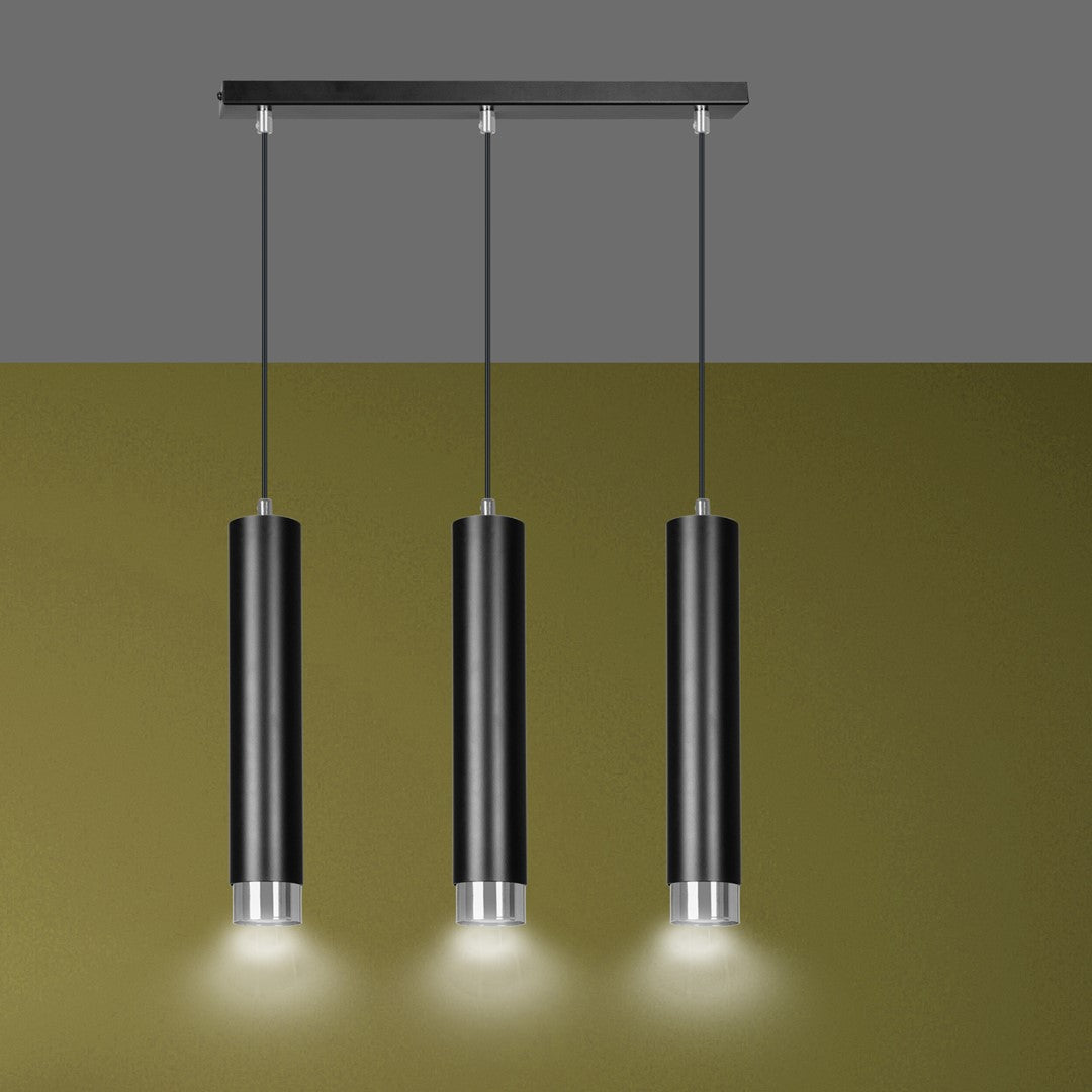 Kibo 3 pendellampe sort/krom
