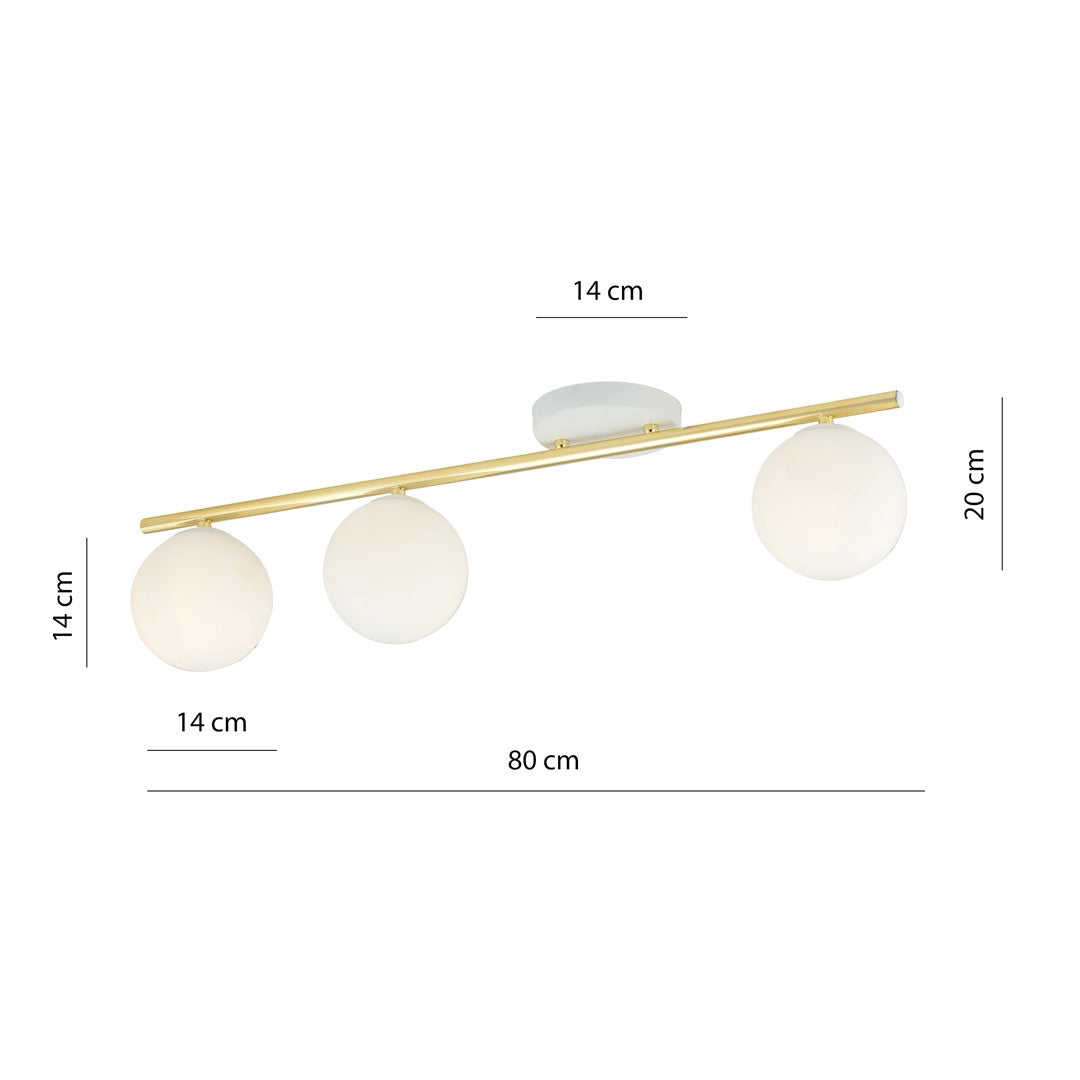 Monza 3 loftlampe hvid/opal