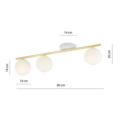 Monza 3 loftlampe hvid/opal
