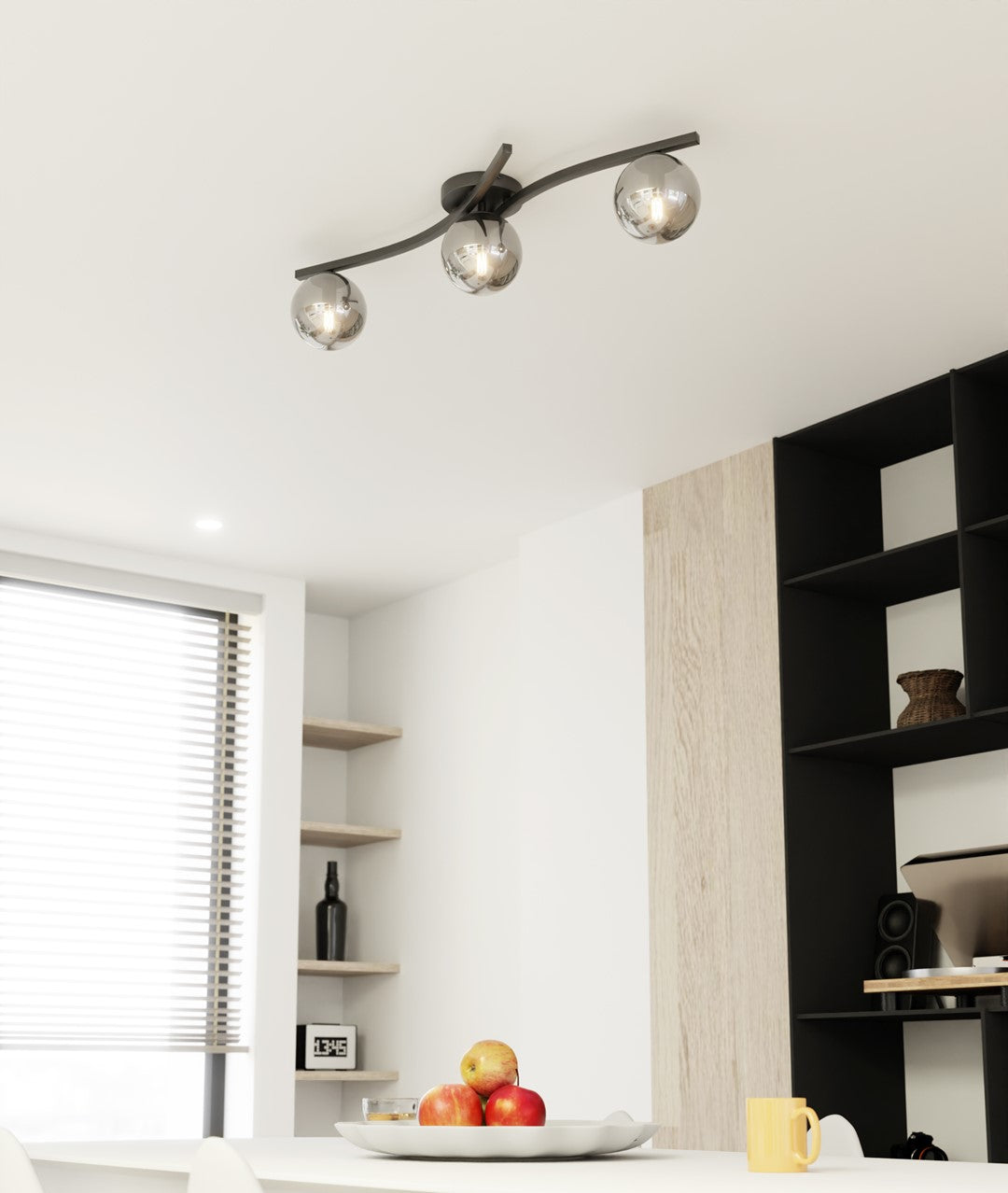 Opus 3 loftlampe sort/grafit