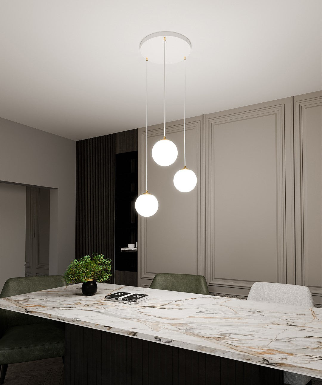 Royal 3 pendellampe hvid