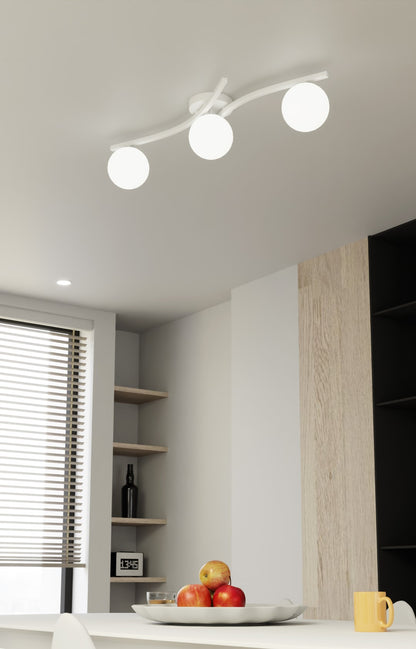 Opus 3 loftlampe hvid/opal