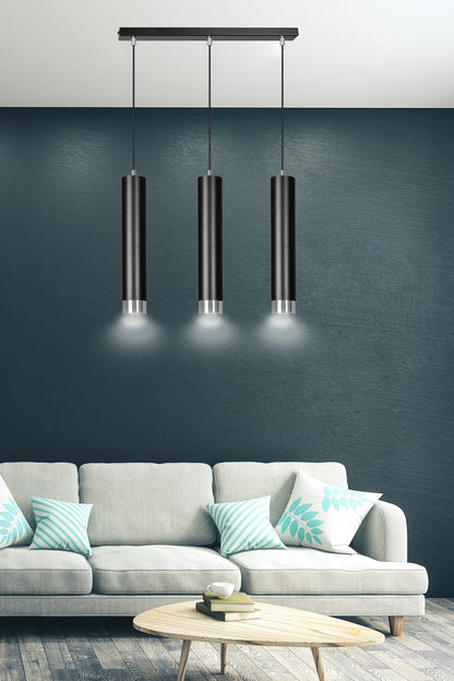 Kibo 3 pendellampe sort/krom