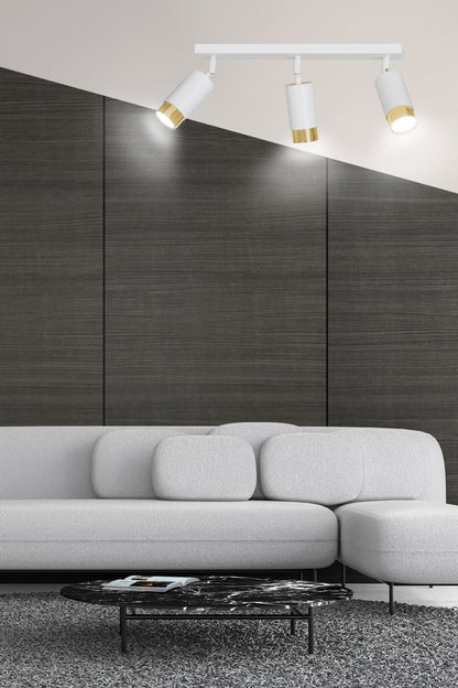 Hiro 3 loftspot hvid/guld