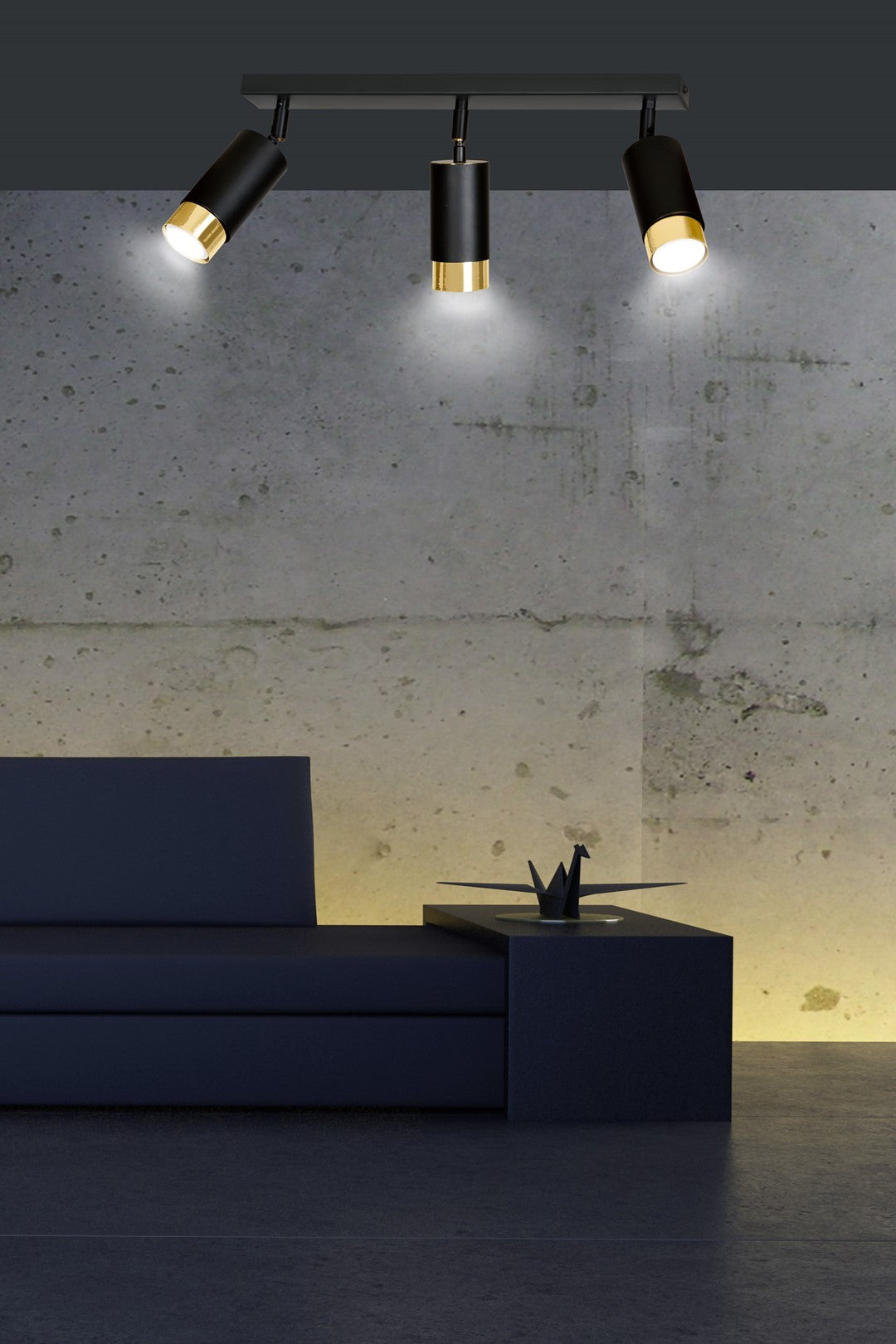 Hiro 3 loftspot sort/guld