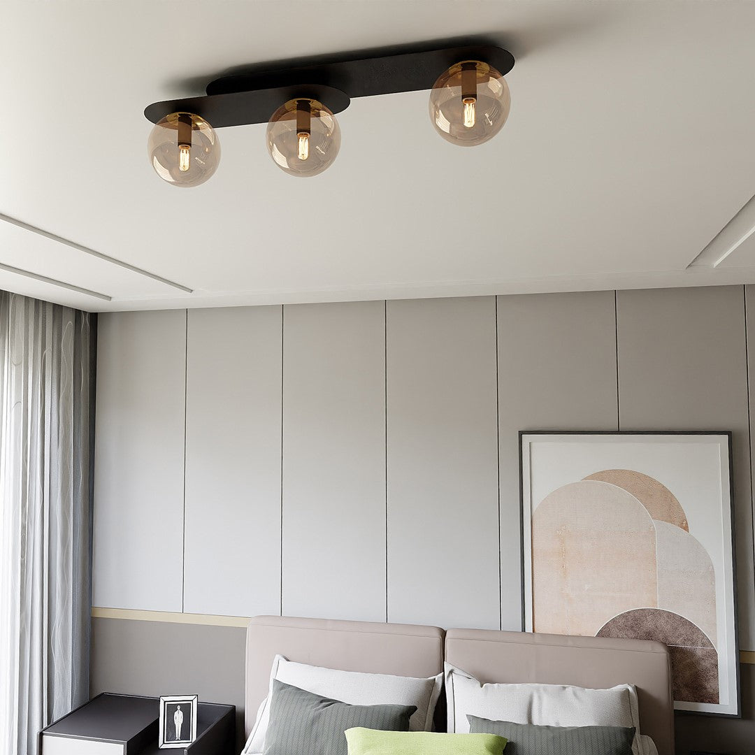 Plaza 3 loftlampe sort/ravfarvet