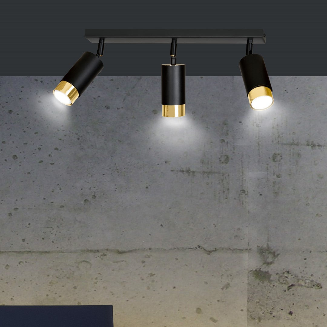 Hiro 3 loftspot sort/guld