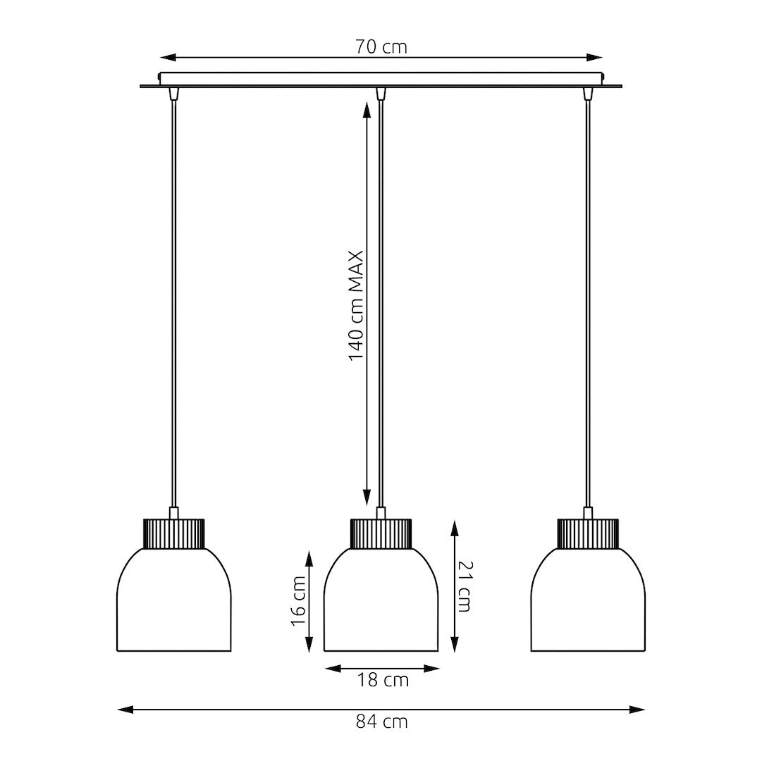 Vigo 3 pendellampe hvid