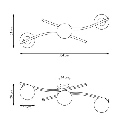 Opus 3 ceiling lamp black/opal