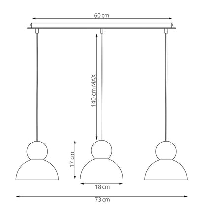 Kaki 3 loftlampe mokka