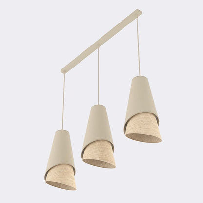 Moda 3 pendellampe sort/rattan