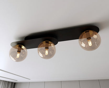 Plaza 3 loftlampe sort/ravfarvet