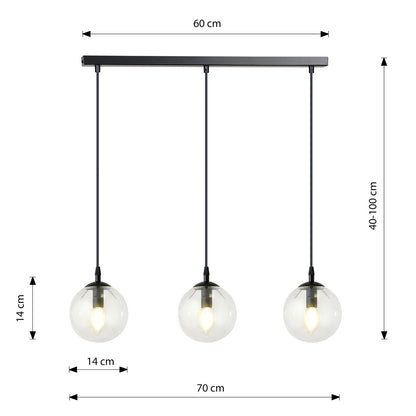 Cosmo 3 pendellampe transparent